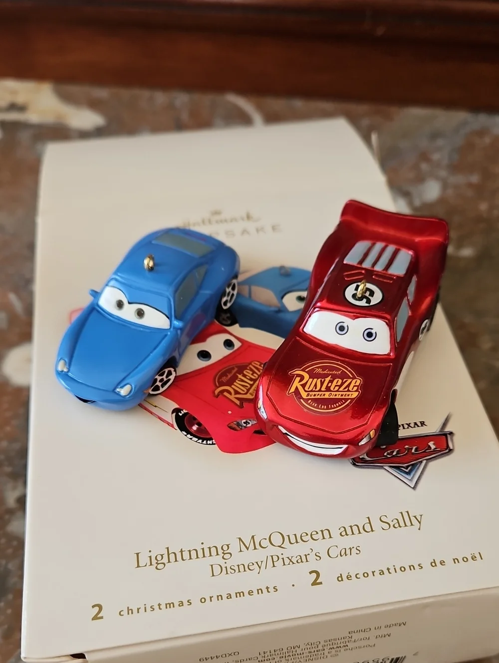 NWT 2007 Vintage Disney Cars Movie Lightning McQueen & Sally Ornaments